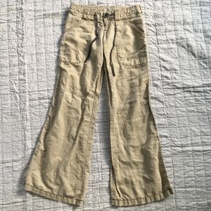 Free People tan wide leg linen pants Sz 0